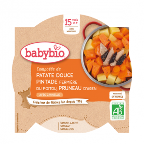 Babybio - Compotée de patate douce pintade fermière pruneaux d'agen cannelle + 15mois