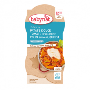 Babybio - Assiette patate douce & tomate colin quinoa coriandre 12 moi et +