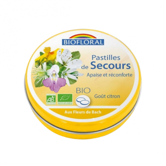 Biofloral Pastilles de Secours Sans Alcool Format Familial 50g