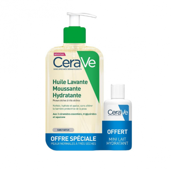 CeraVe huile lavante moussante hydratante 236ml + mini lait hydratant offert 20ml
