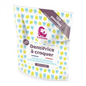Lamazuna dentifrice à croquer gingembre citron 120 pastilles