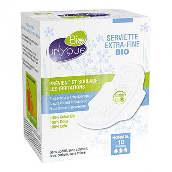 Unyque bio serviettes extra-fines Super boîte de 10 unités