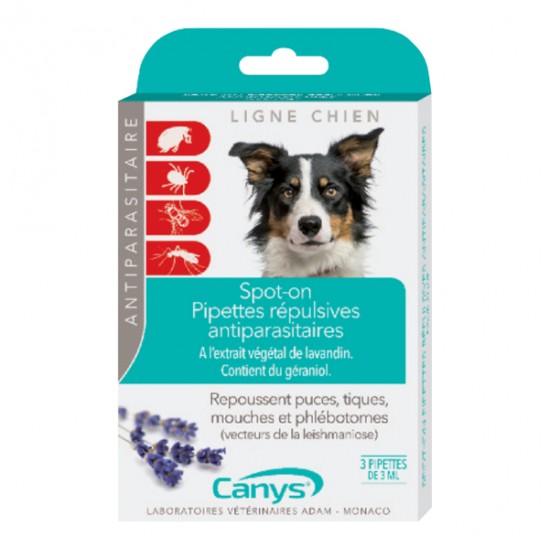 Asepta canys spot-on répulsives chien 3 pipettes x 3ml