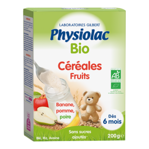 Physiolac Céréales Fruits Bio  Dès 6 mois 200g