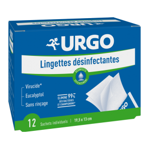 Urgo lingettes désinfectantes 12 sachets individuels