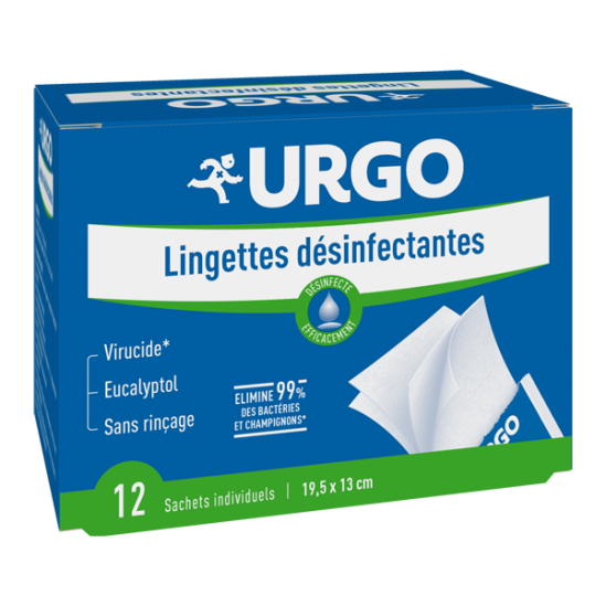 Urgo lingettes désinfectantes 12 sachets individuels