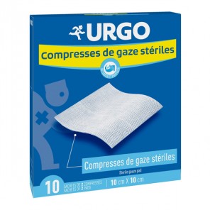 Urgo 2 compresses de gaz stériles 10cm x 10cm 25 sachets