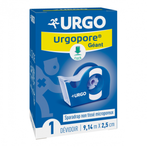 Urgo urgopore géant sparadrap microporeux dévidoir 9,14m x 2,5cm