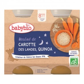 Babybio mouliné de carotte & quinoa dès 8 mois 2x200g