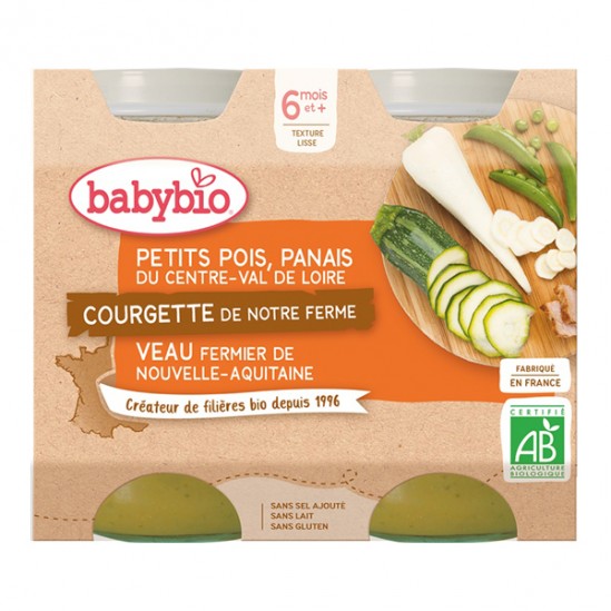 Babybio petits pois panais courgette de notre ferme 2x200g