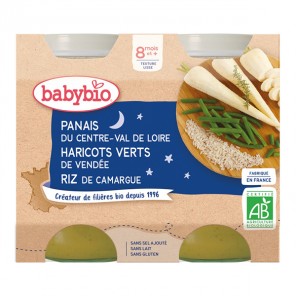 Babybio panais & haricot verts & riz dès 8 mois 2x200g