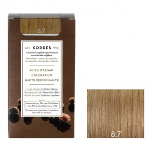 Korres kit coloration permanente huile d'argan blond clair marron 8.7
