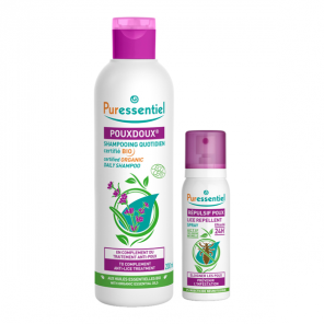 Puressentiel pouxdoux shampooing quotidien 200ml + répulsif poux 75ml