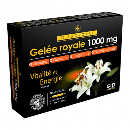 Sidn gelée royale 1000mg vitalité et energie 20 ampoules