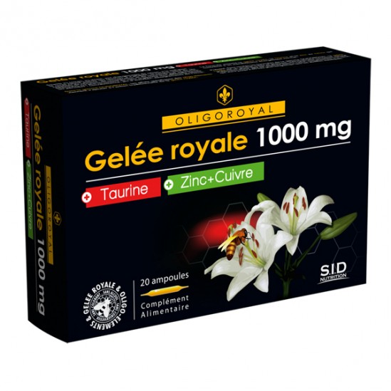 Sidn gelée royale 1000mg taurine + zinc + cuivre 20 ampoules