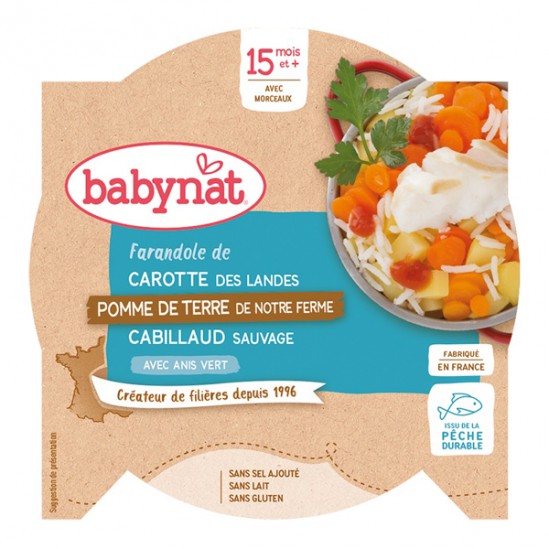 Babybio - Ferandole de Carotte Pomme de Terre Cabillaud Sauvage