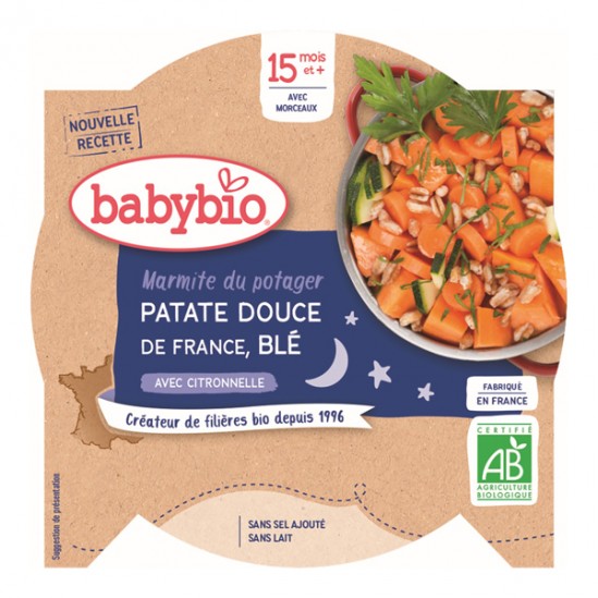 Babybio - Bonne nuit marmite du potager patate douce blé citronnelle + 15 mois
