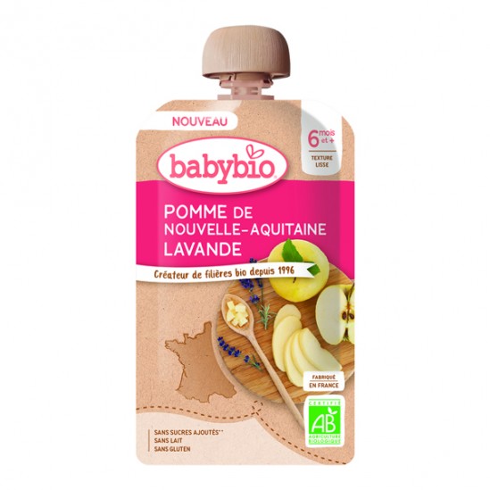 Babybio pomme lavande dès 6 mois gourde 120g