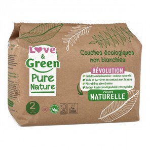 Love & green couches écologique non blanchies taille 1 2-5 kg 32 pièces