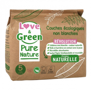 Love & green couches écologique non blanchies taille 2 mini 3-6kg 35 pièces
