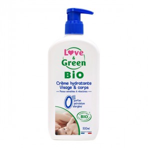 Love & green crème hydratante visage & corps bio 500ml