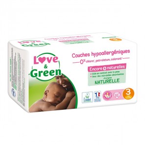 Love & green couches hypoallergeniques taille 3 paquet de 52