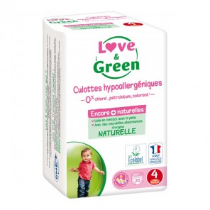 Love & green new cullotes hypoallergéniques taille 4 paquet de 20