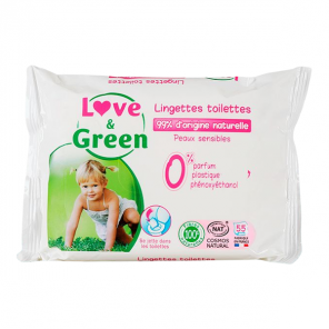 Love&green lingettes toilettes 55 pièces