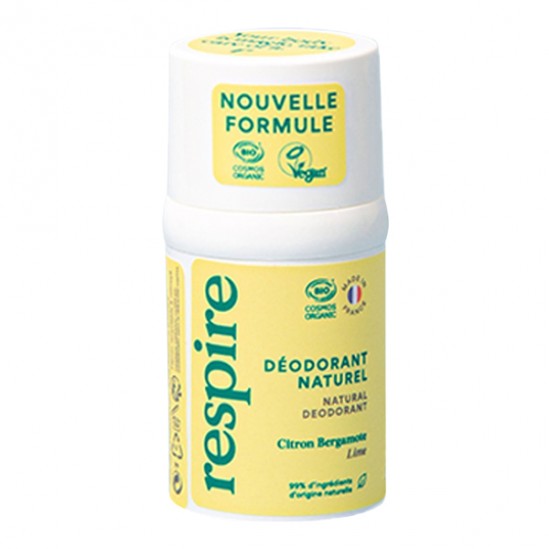 Respire déodorant naturel roll on citron bergamote 15ml
