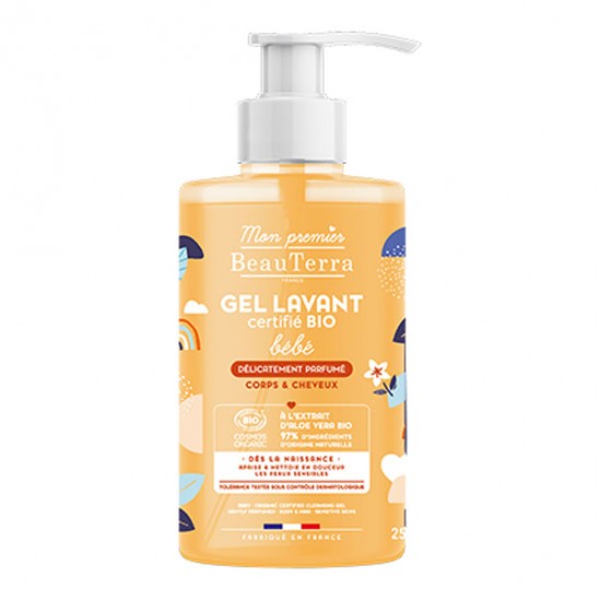 Beauterra gel lavant certifié bio bébé parfumé 750ml