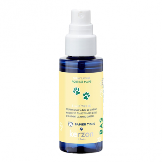 Kerzon spray lavant mains sans parfum papier tigre 50ml