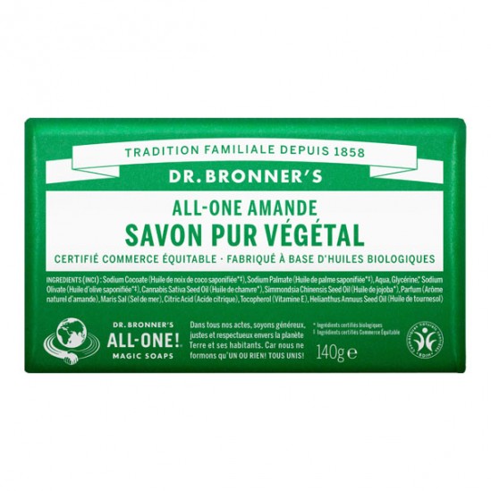Dr Bronner's pain de savon all-one amande 140g