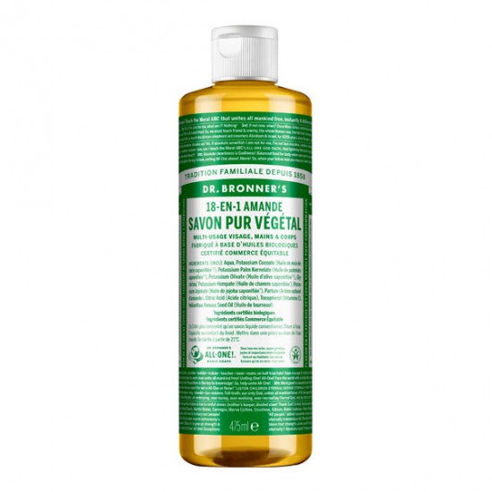 Dr Bronner's savon liquide 18-en-1 amande 475ml