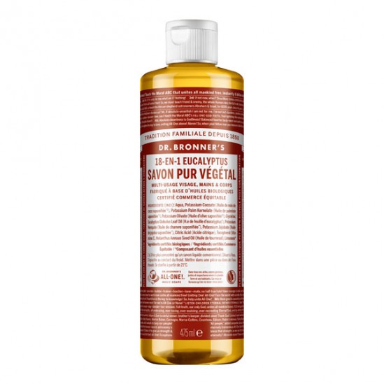 Dr Bronner's savon liquide 18-en-1 eucalyptus 475ml