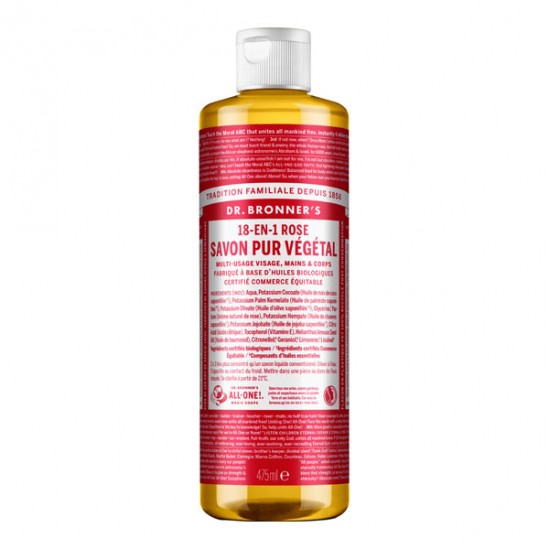 Dr Bronner's savon liquide 18-en-1 rose 475ml