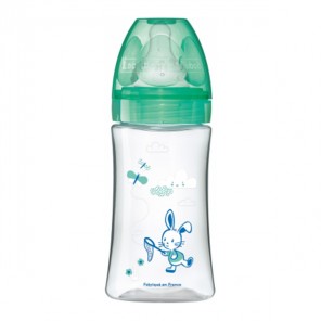 Dodie initiation+ biberon tétine 3vitesses débit 2 vert valentin 270ml