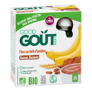 Good goût flan au lait d'avoine au cacao et banane 4x85g