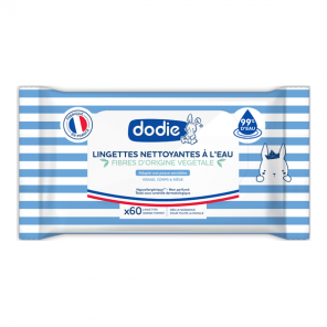 Dodie lingettes nettoyantes bébé à l'eau 3 en 1 x60