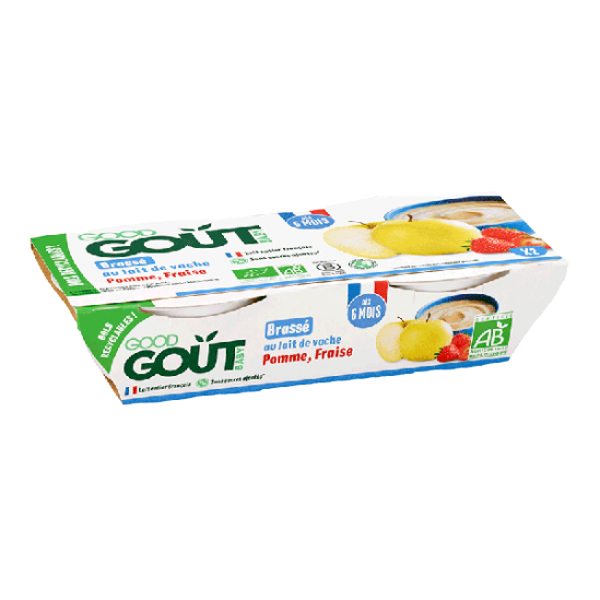 Good goût brassé au lait entier de vache pomme fraise 2x100g