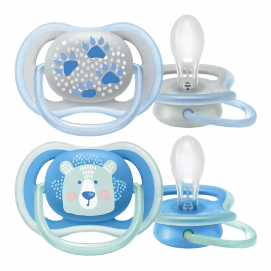 Philips avent lot de 2 sucettes ultra air girl animal 0-6 mois