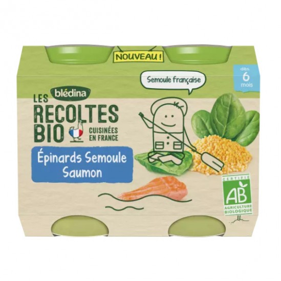 Blédina Les Récoltes Bio Brocolis Pommes de Terre Veau 2 x 200g