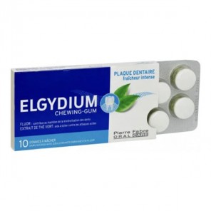 Elgydium chewing-gum plaque dentaire 10 gommes à macher