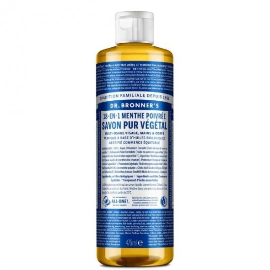 DR BRONNER'S savon pur menthe poivrée 475ML