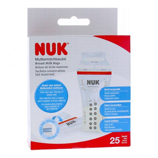 Nuk 25 sachets de conservation de lait maternel