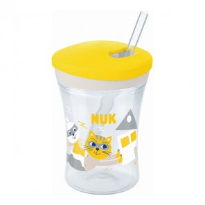 Nuk action cup tasse avec paille silicone + 12 mois