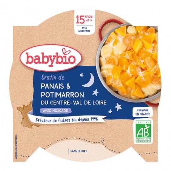 Babybio assiette gratin de panais & potimarron avec muscade 260g