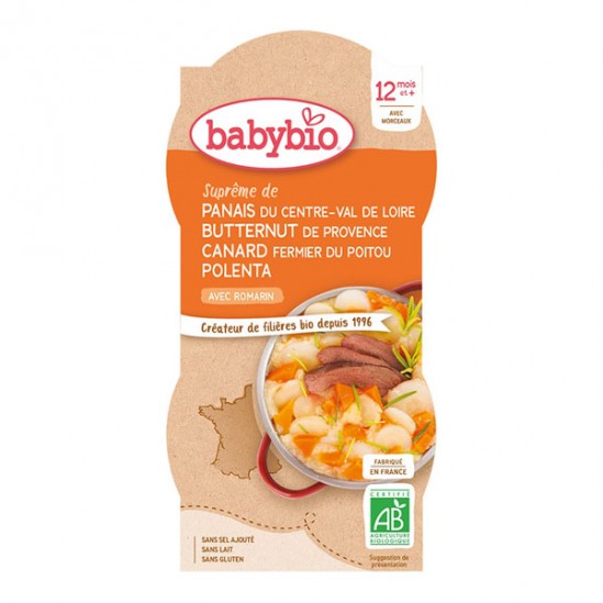 Babybio panais buternut canard polenta bols 2x200g