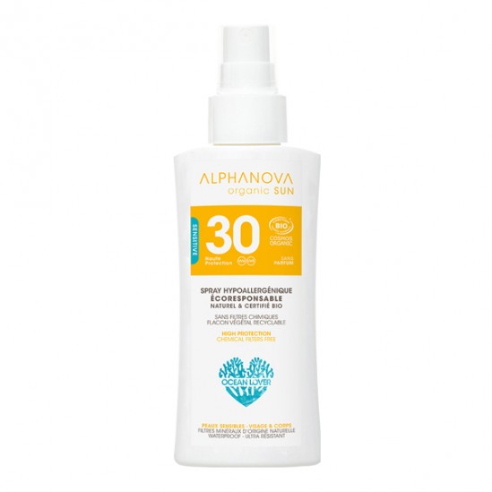 Alphanova spray hypoallergénique format voyage spf30 - 90g