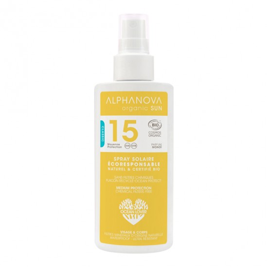 Alphanova crème solaire bio adultes moyenne protection spf15 - 125ml