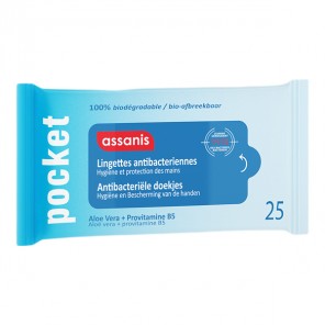 Assanis lingettes pocket désinfectantes x 25
